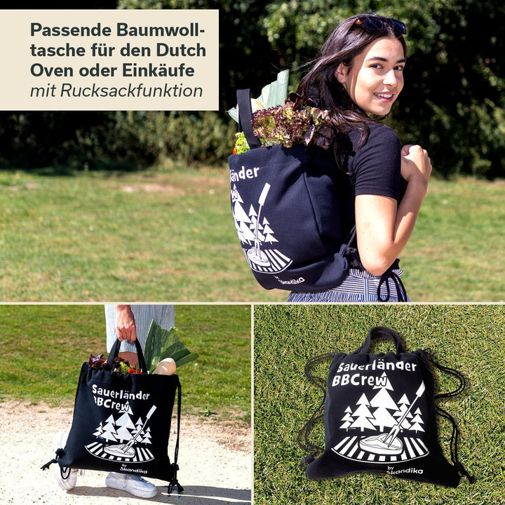 Skandika Dutch Oven der Sauerländer BBCrew 10,25 L | Gusseisen Topf mit Emaillierung inkl. Rezeptbuc