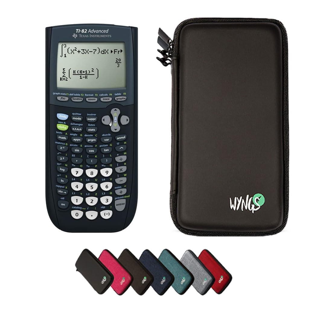 CALCUSO Sparpaket: TI 82 Advanced Grafikrechner + WYNGS Schutztasche schwarz + Erweiterte Garantie v