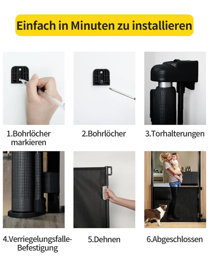 2 Pack Treppenschutzgitter Ausziehbar 0-140cm,Türschutzgitter Ausziehbar mit Treppenschutz & Kinders