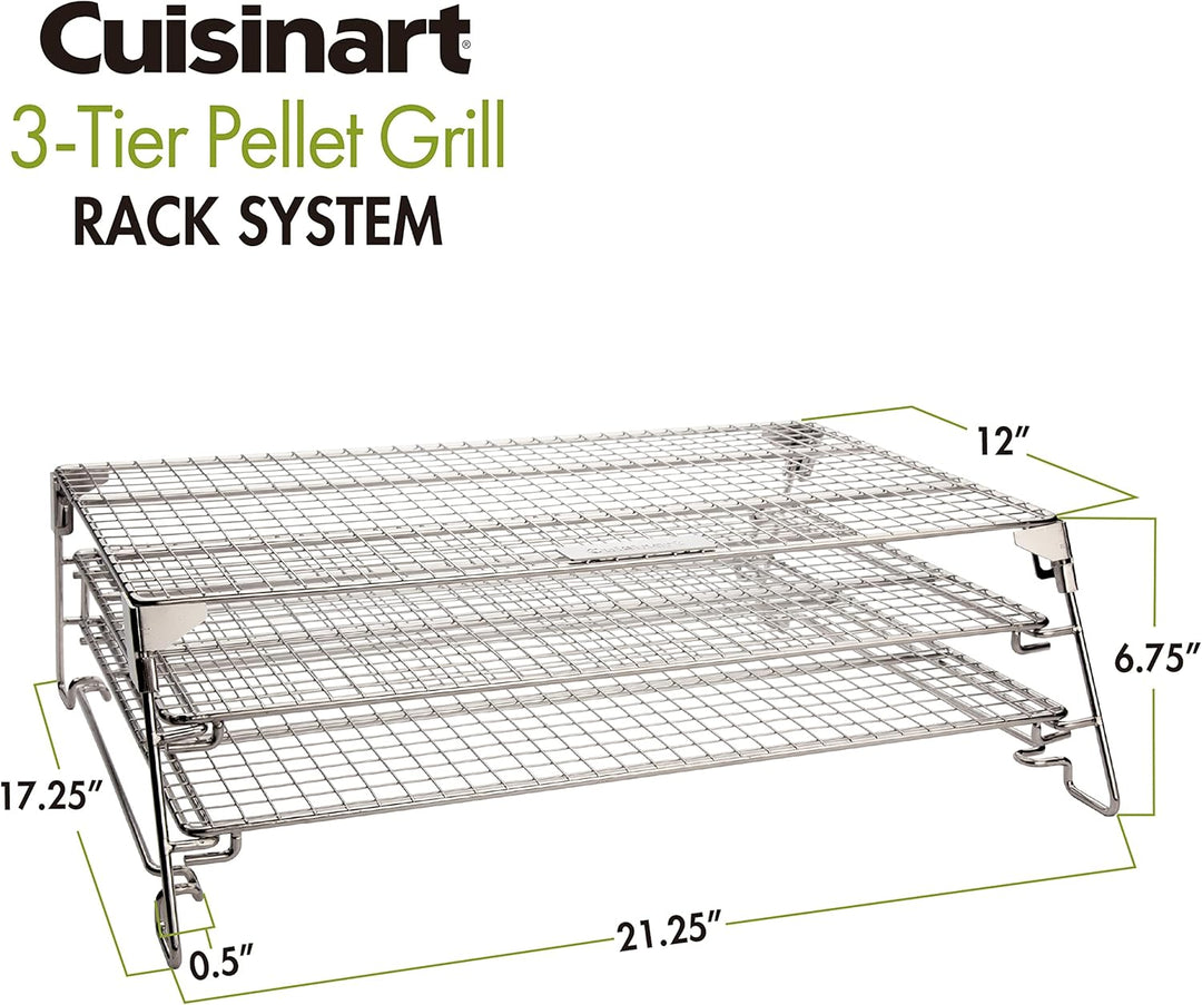 Cuisinart CGR-725 3-stöckiges Pellet-Grillrostsystem Edelstahl, Edelstahl