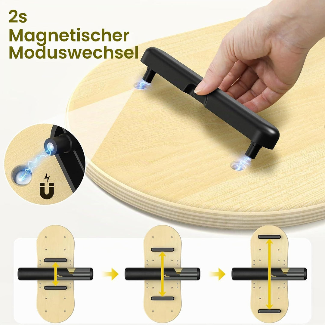 Sportneer Balance Board, 7 Modi Wackelbrett Indoorboard Skateboard Surf Balance Board mit verstellba