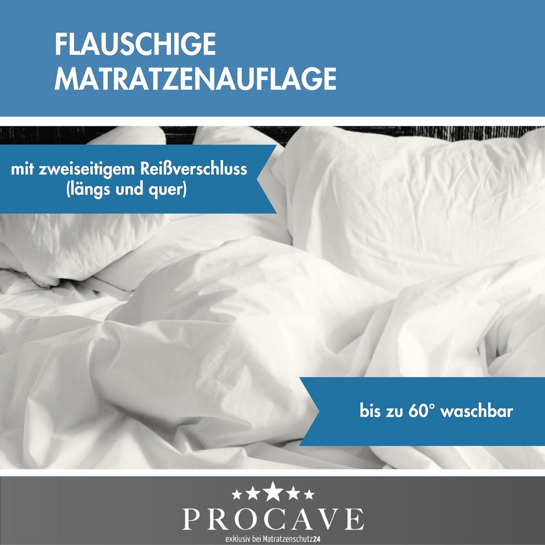 PROCAVE Matratzenbezug Frottee unversteppt 100 x 210 cm | Matratzen-Höhe 23-28cm | Matratzenschoner