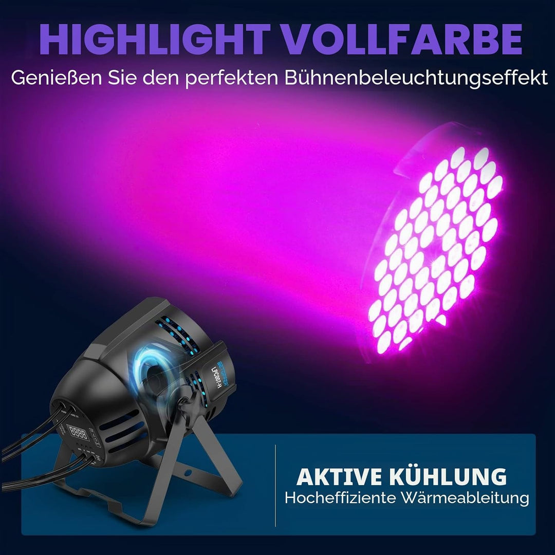 BETOPPER Partylicht Bühnenlicht 160W LED Par Scheinwerfer, 54x3W LED RGB Lichteffekte DJ Lichter mit