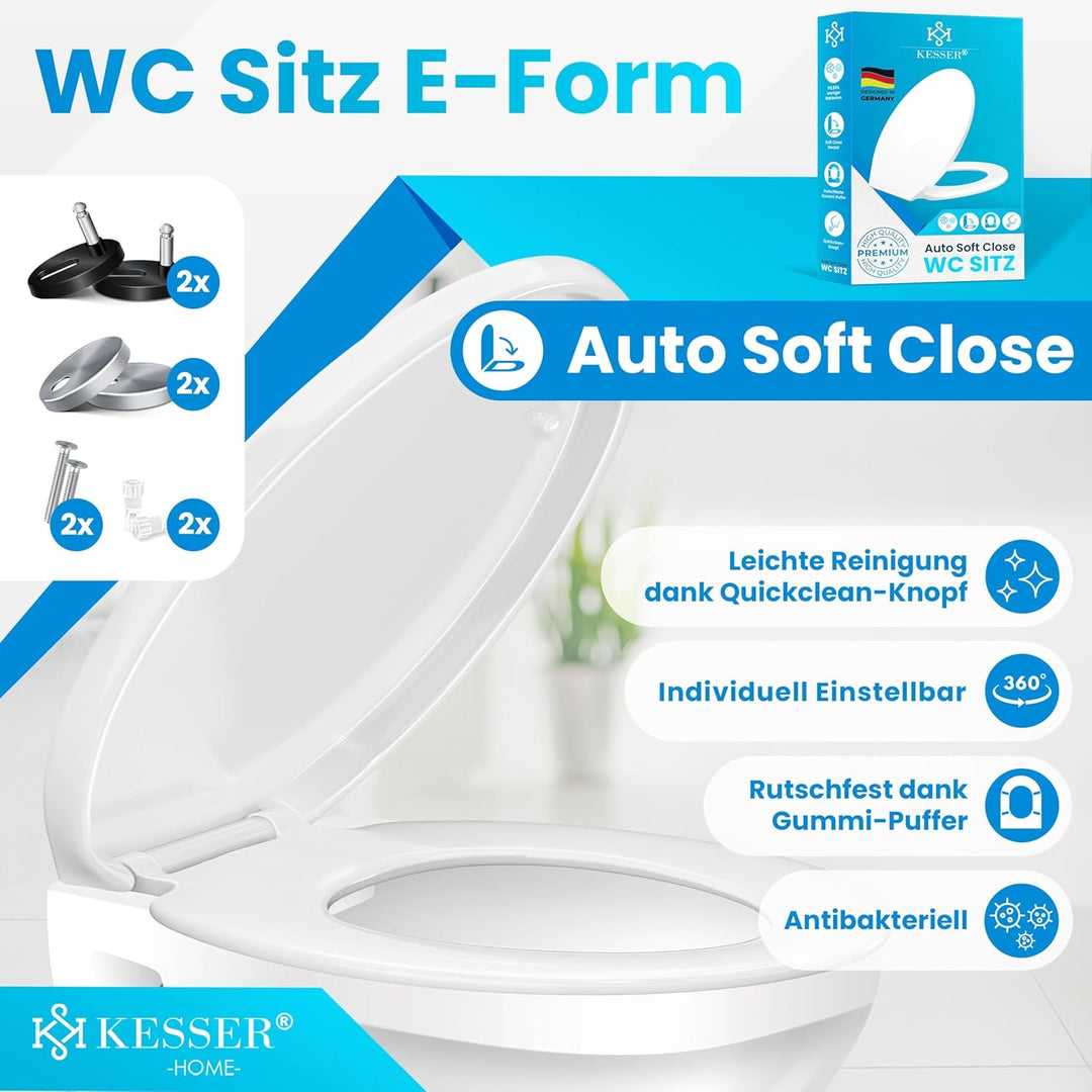 KESSER® WC Sitz mit Absenkautomatik Toilettendeckel Quick-Release-Funktion und Softclose - einfache