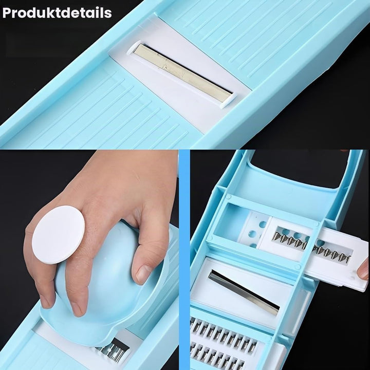 5 in 1 Mandoline Gemüsehobel Gemüsereibe Inklusive Handschutz, Gemüseschneider, Gurkenhobel Dünne Sc