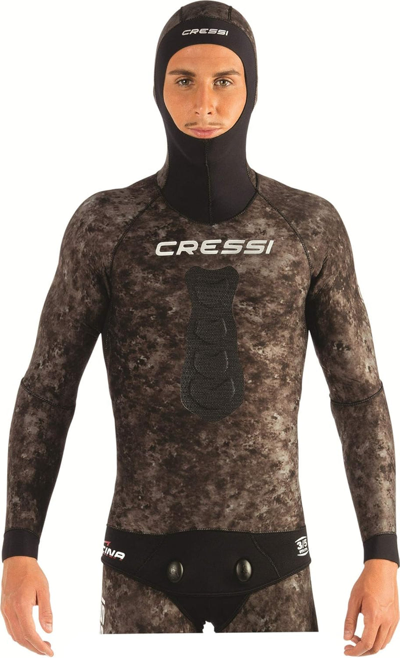 Cressi Tracina Jacket Wetsuit - Freitauchen und Fischen Neoprenanzug Jacke in Neopren Gefüttert Auss