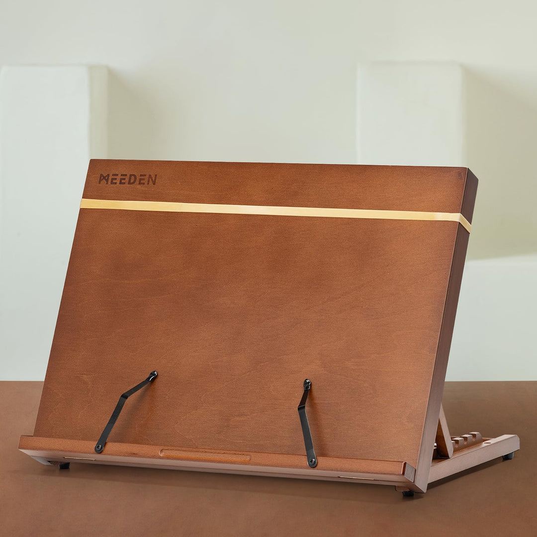 MEEDEN PRO Staffelei Tisch, 29 x 42 cm Staffelei Holz mit Leseständer, Neigungswinkel Verstellbar Bu