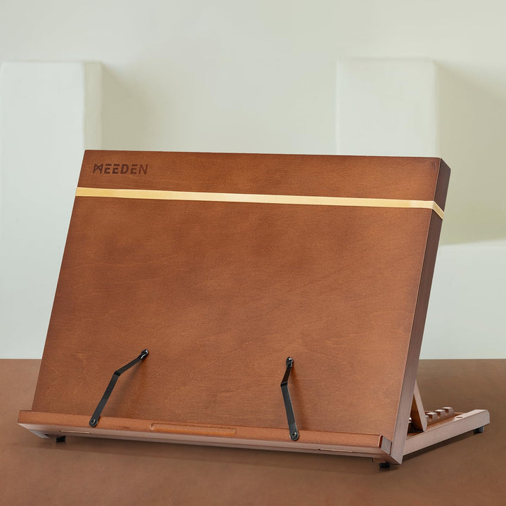 MEEDEN PRO Staffelei Tisch, 29 x 42 cm Staffelei Holz mit Leseständer, Neigungswinkel Verstellbar Bu