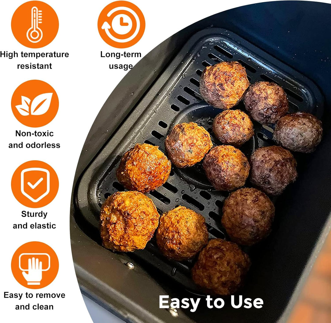 Air Fryer Grillpfanne für Ninja Air Fritteusen, 2 Packungen Ersatz Air Fryer Crisper Plate Grillplat