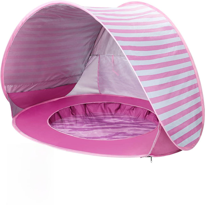 Strandmuschel Baby Pop Up Strandzelt, Baby Strand Zelt mit Mini Pool Tragbar Pop Up Baby Strandzelt