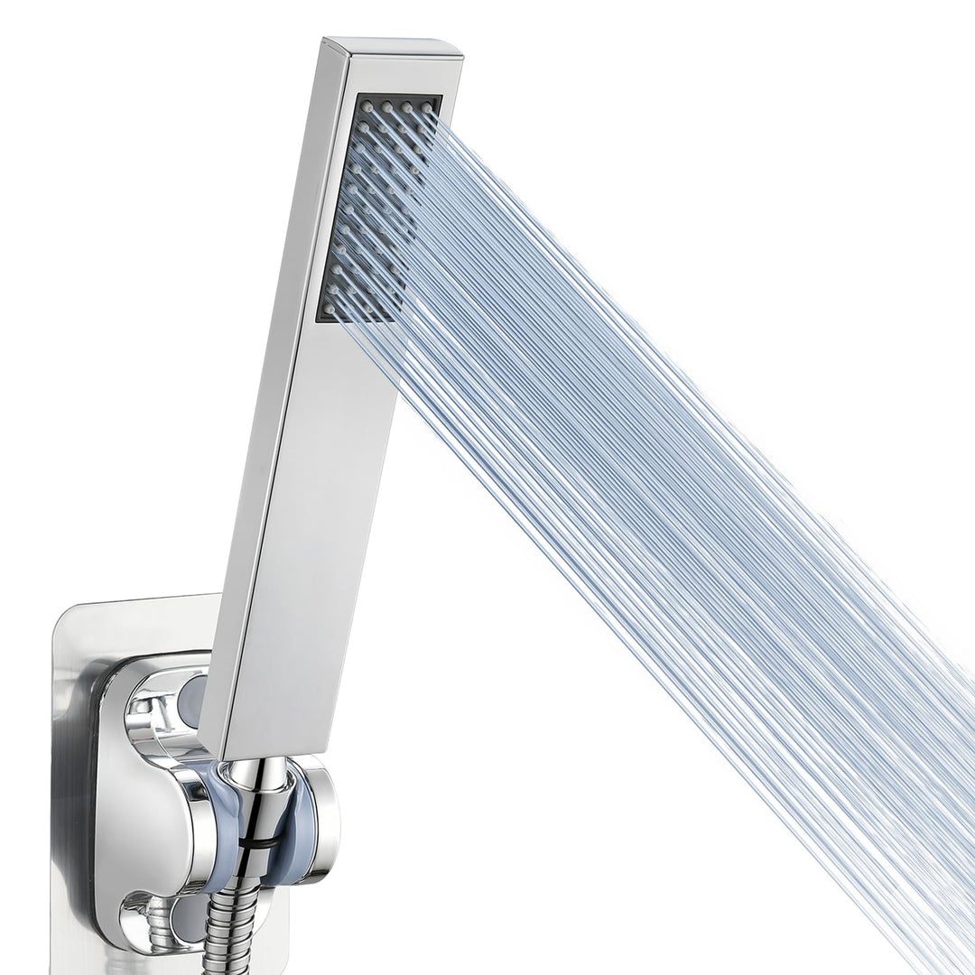 Handbrause Komplett aus Metall, Hochdruck-Duschköpfe von Voolan, Einfache Handbrause aus Chrom mit T