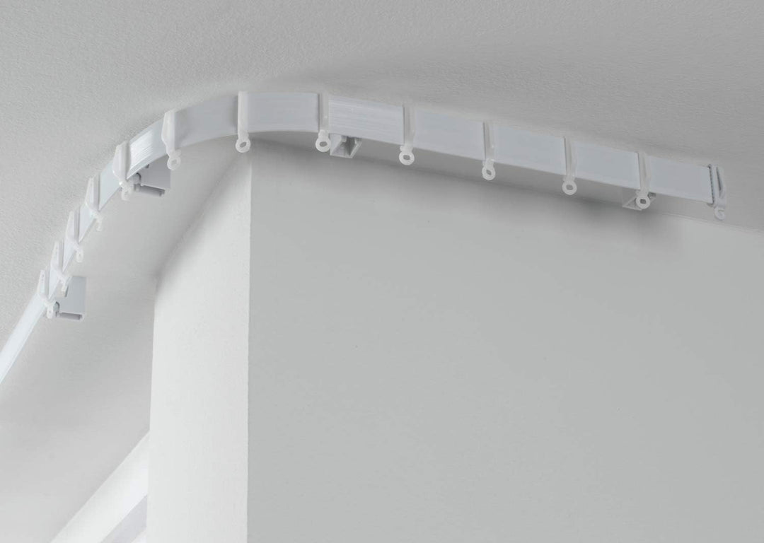 GARDINIA Vorhangschienen-Set Flexline, Vorhangschiene, 12 Träger für Decken- oder Wandmontage, 4 End