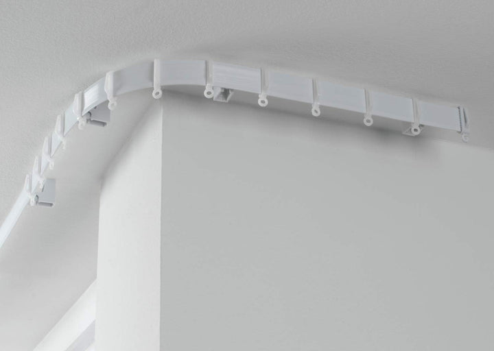 GARDINIA Vorhangschienen-Set Flexline, Vorhangschiene, 12 Träger für Decken- oder Wandmontage, 4 End