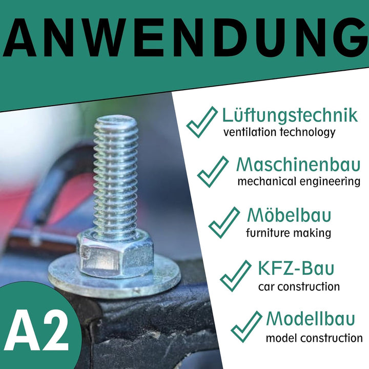Senkkopfschraube mit Innensechskant (ISK) nach Norm ISO 10642 / DIN 7991, rostfreier Edelstahl, A2,