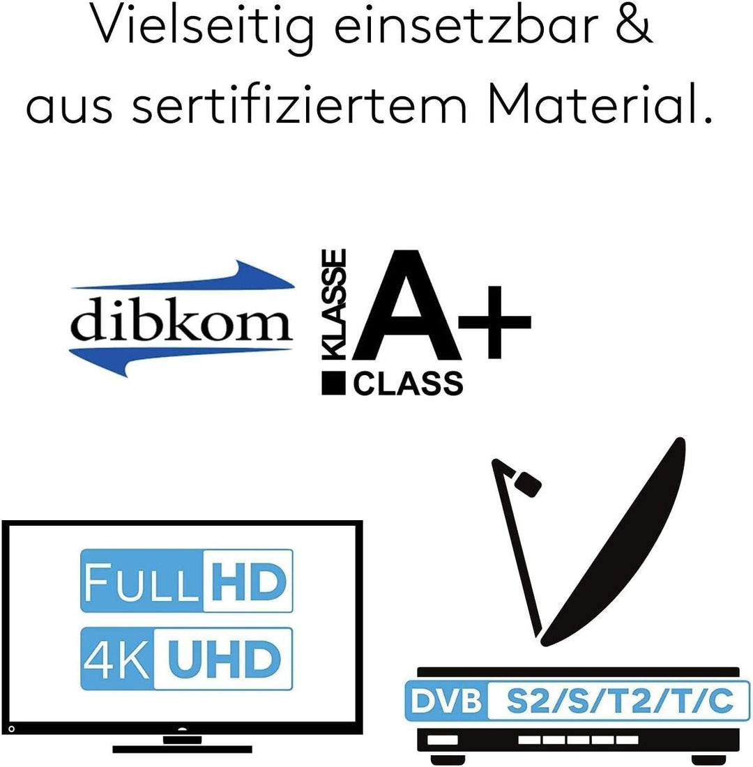 Venton Sat Kabel coaxial Kabel RG7F-KU 100 m I Antennenkabel A+ 130 dB max. I 5fach geschirmter HQ d