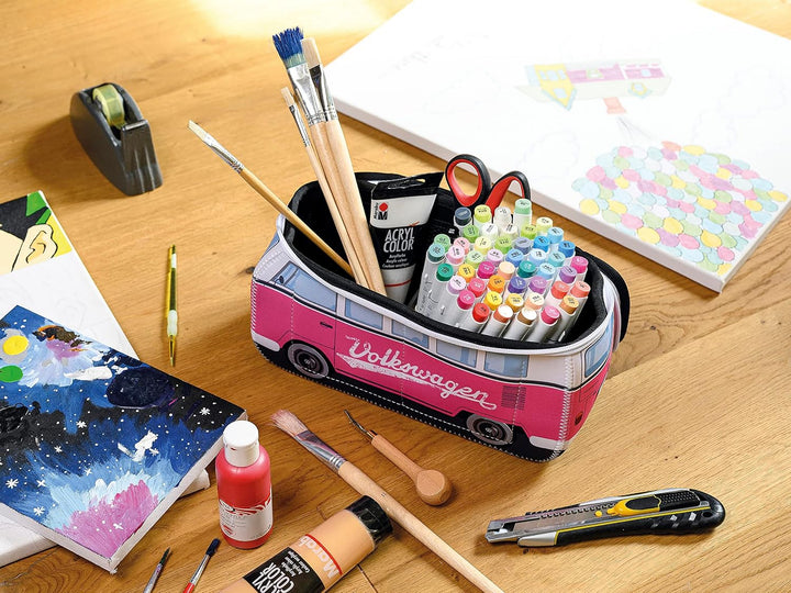BRISA VW Collection - T1 Bulli Bus Kulturbeutel Kosmetiktasche | Volkswagen Universaltasche Waschbeu