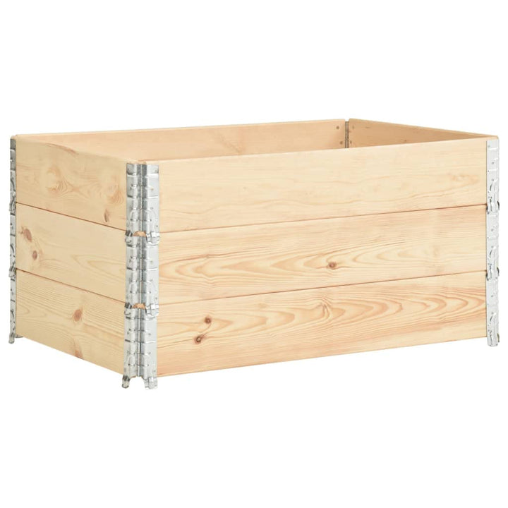 vidaXL Paletten-Aufsatzrahmen 3 Stk. 80×120 cm Kiefern-Massivholz 80x120x19 cm, 80x120x19 cm