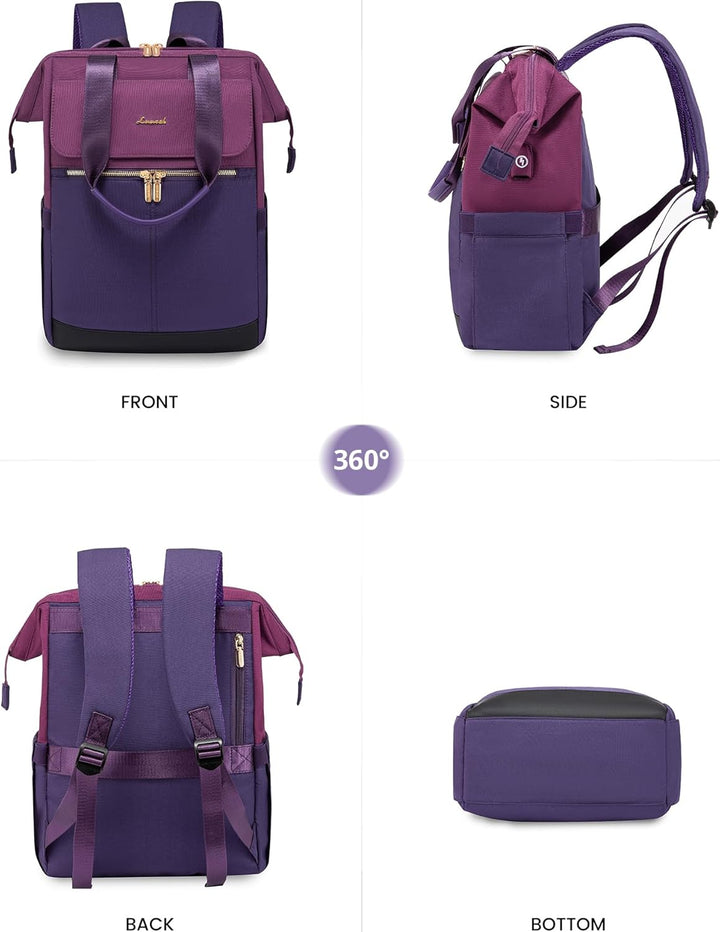 LOVEVOOK Rucksack Damen Lila, Arbeitsrucksack Cityrucksack Modern, Schultasche Backpack Women Elegan