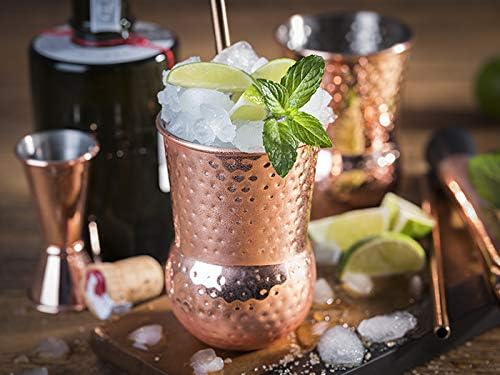 Buddy´s Bar - 2 Julep Mug Becher, 2 x 400 ml Cocktail-Becher mit Hammerschlag-Effekt, hochwertige Ed