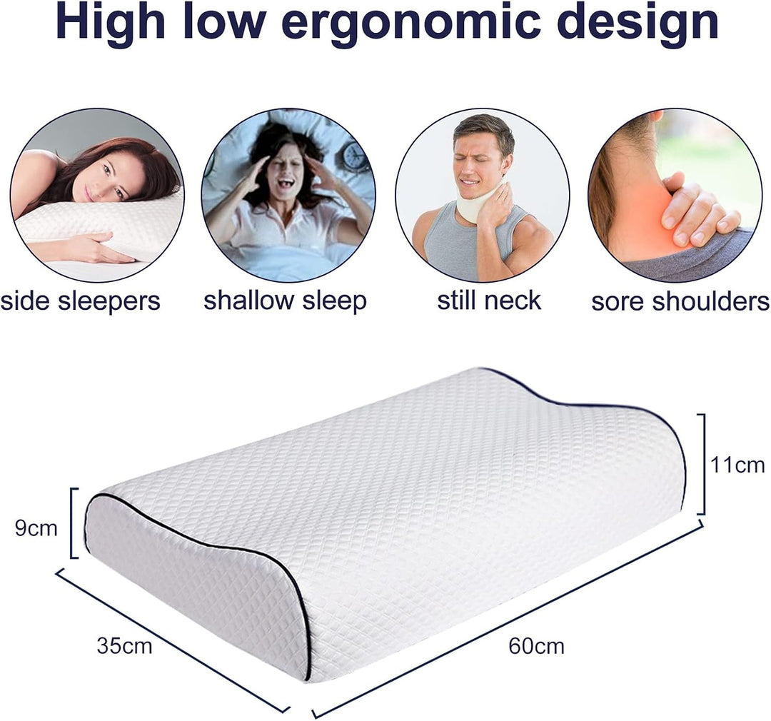 Fityou Ergonomisches Schlafkissen, Memory Foam Kopfkissen, nackenstützkissen, Höhenverstellbar, wasc