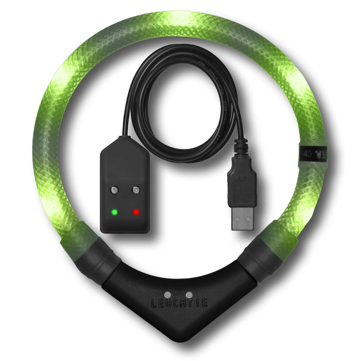 LEUCHTIE® Easy Charge Leuchthalsband Hund aufladbar, wasserdichtes LED Halsband, Leuchtband für Hund