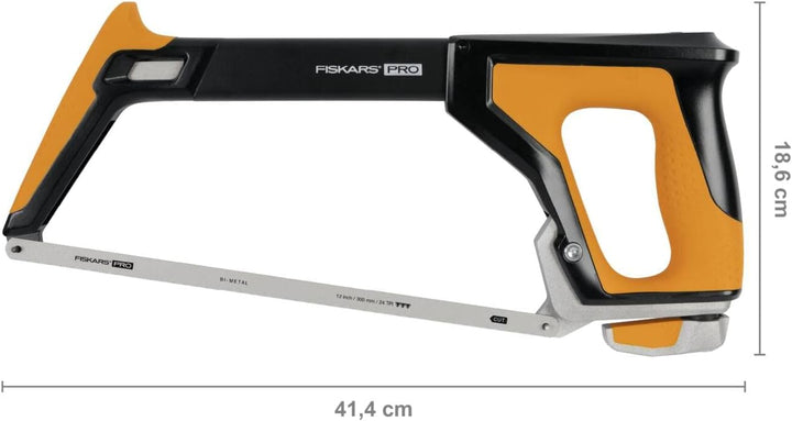 Fiskars Pro Bügelsäge, Sägeblattlänge: 30 cm, 24 TPI, Schwarz/Orange, TrueTension, 1062931 30 cm Büg