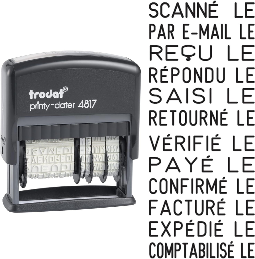 Trodat Datumstempel Stempel 4817A schwarz Datum + 12 Formeln, Datum + 12 Formeln
