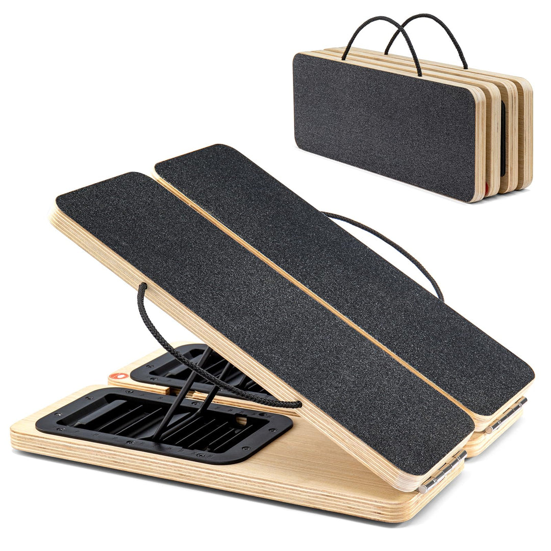 TOPIOM Schrägbrett aus Holz, Klapppbar Slant Board Schrägbrett für Kalbsdehnung, Stretch-Brett, 9 St