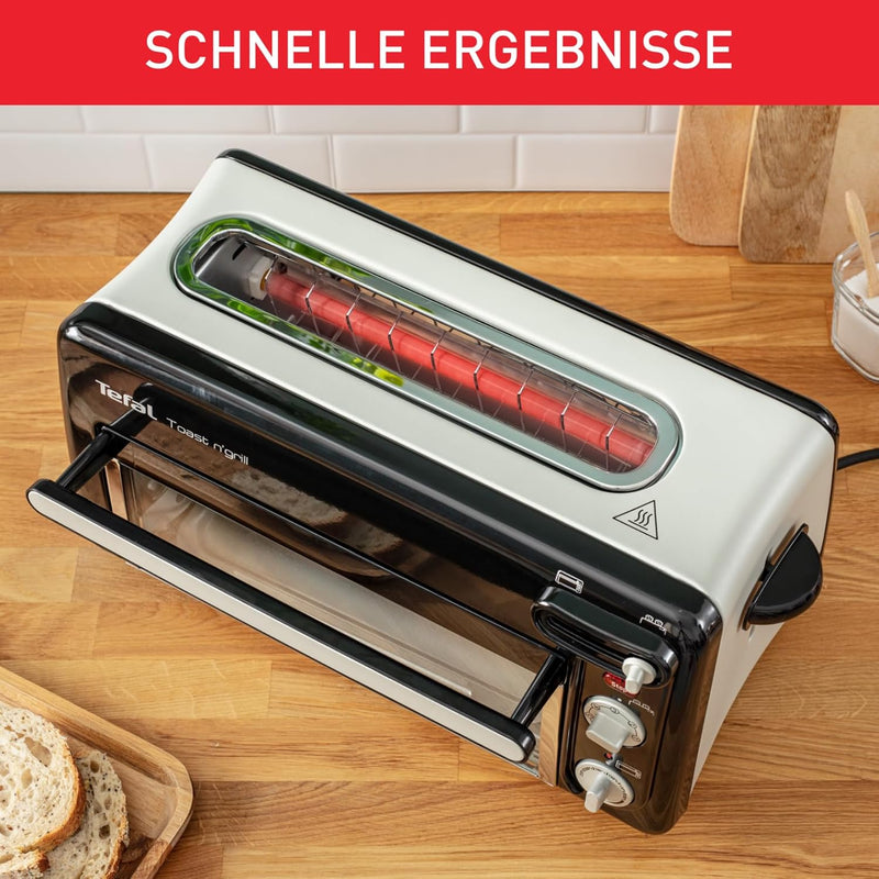 Tefal Toast n’ Grill TL6008 | 2 in 1 Toaster und Mini-Ofen | Sehr energieeffizient und schnell | 130