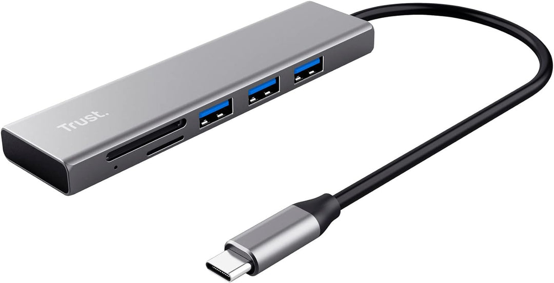 Trust Halyx Schneller USB-C-Hub und Kartenlesegerät, USB 3.2 Gen 1, SD- und Mikro-SD-Kartenlesegerät