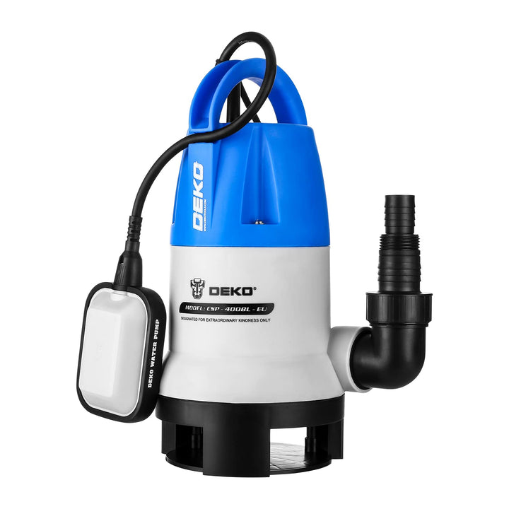DEKO Tragbare Tauchpumpe mit Abschaltautomatik 400W 8000L / H, Wasserpumpe für sauberes/schmutziges