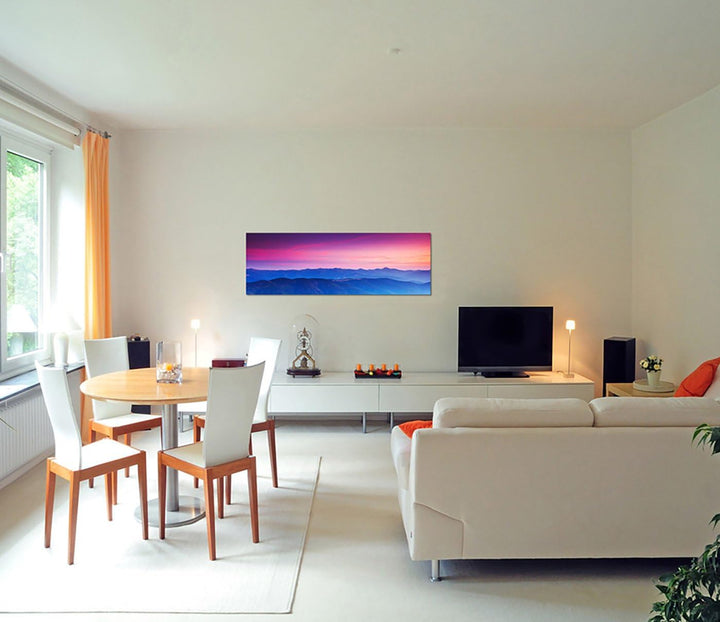 Paul Sinus Art Panoramabild auf Leinwand und Keilrahmen 150x50cm Ukraine Sonnenuntergang Landschaft