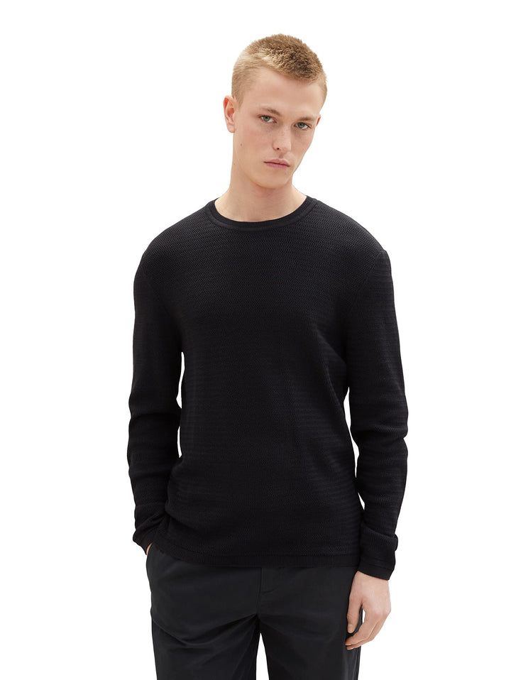 TOM TAILOR Denim Herren Basic Strickpullover XXL 29999 - Black, XXL 29999 - Black