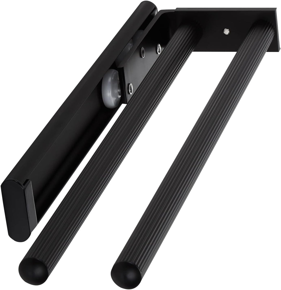 SOTECH 2 Stück Aluminium Handtuchhalter TED 2-armig schwarz matt (325-487 mm, ausziehbar, drehbar) T