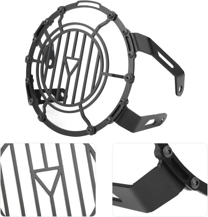 Motorrad Scheinwerferschutz,Dioche Iron Black Front Scheinwerferschutz Abdeckung Schutzgitter Schutz