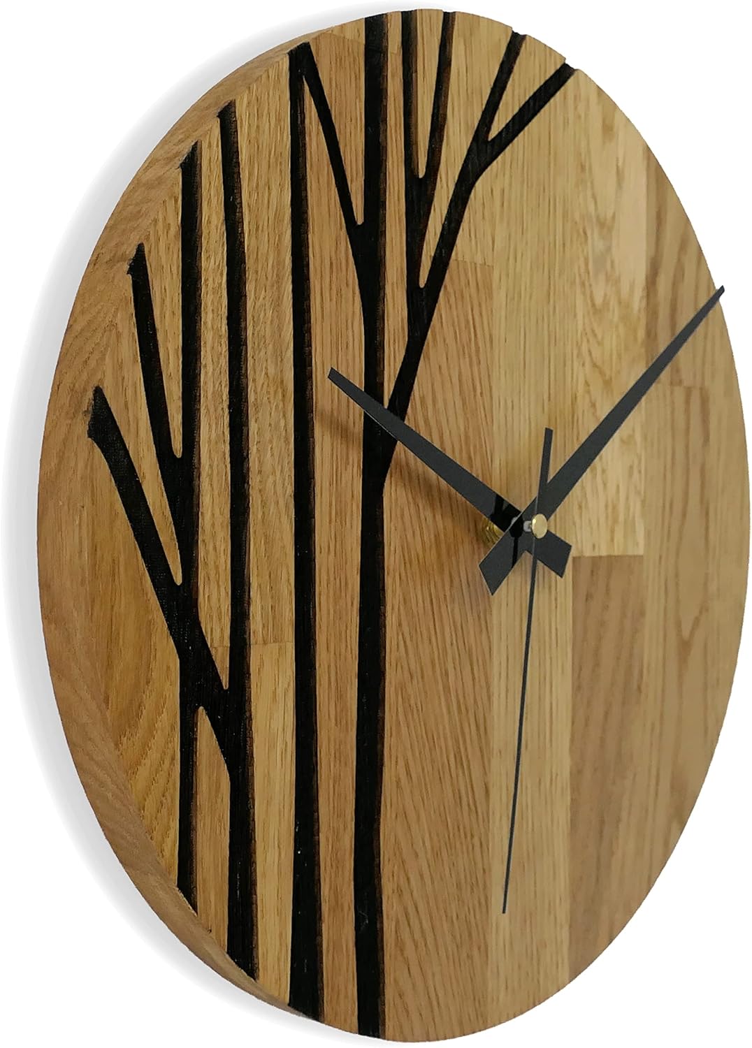 SENTOP Wanduhr aus Holz, Wanduhr aus Eiche, Moderne Wanduhr, Heimdekoration, Wanduhr aus echtem Eich