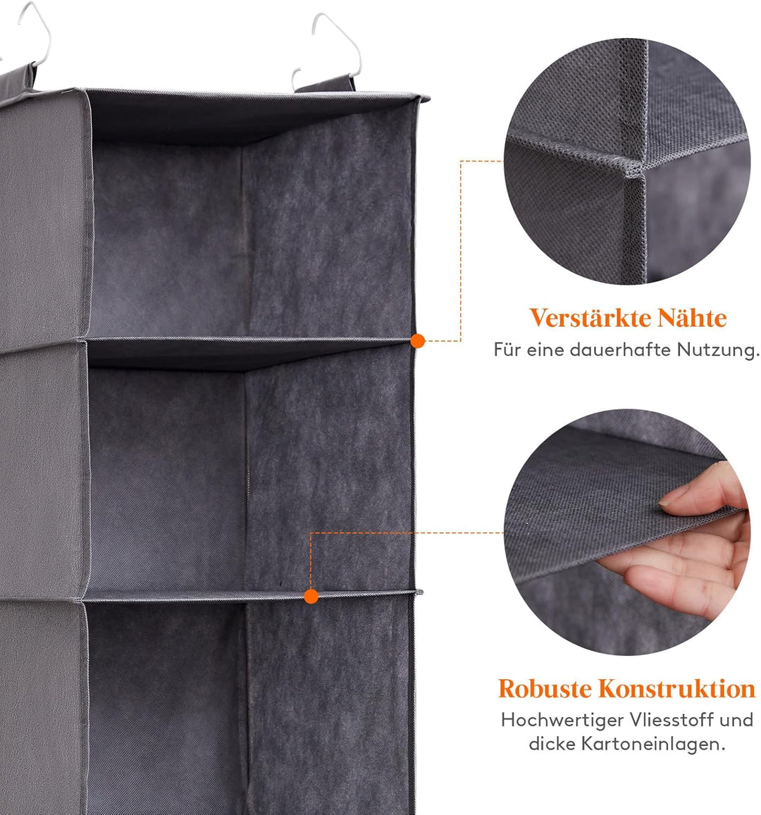 Lifewit 3 Stück Hängeregal, Schrank Organizer, Hängesystem Kleiderschrank, Hängeaufbewahrung aus Sto