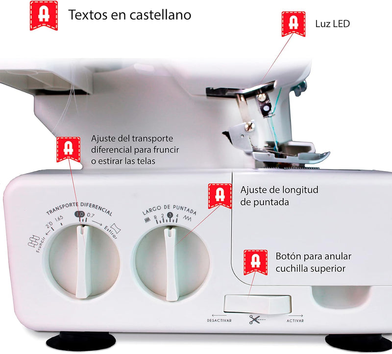 Alfa 8707 Overlock Nähmaschine für den Hausgebrauch Professionell 8707, Professionell 8707