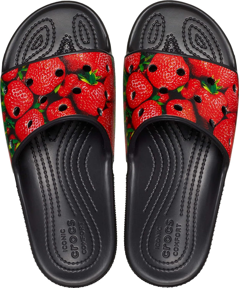 Crocs Klassische Sandalen mit zwei Riemen f r Erwachsene, Rot/Schwarz, 43/44 EU