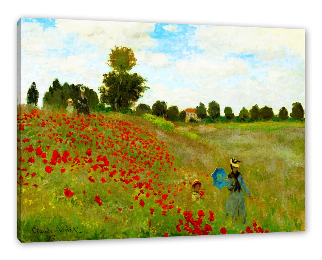 Generisch Claude Monet - Felder um Argenteuil als Leinwandbild/Grösse: 100x70 cm/Wandbild/Kunstdruck