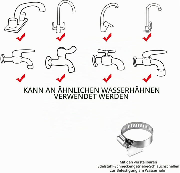 Waschbecken-Schlauch-Wasserhahn-Sprühgerät, 4,9 Fuss tragbares Shampoo-Sprühgerät, Handschlauch-Wass