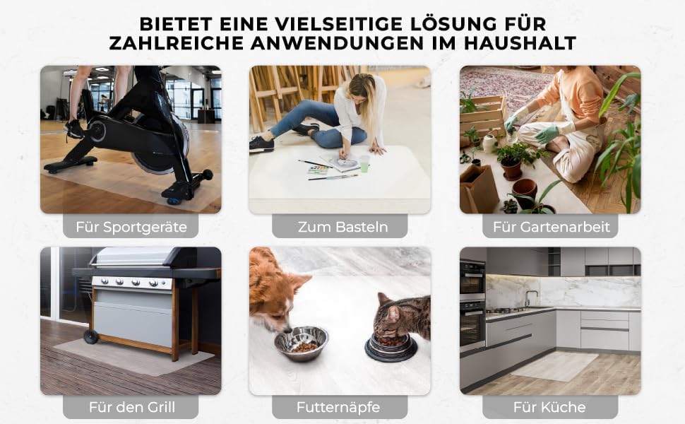 Roxus® Bodenschutzmatte Bürostuhl verschiedene Grössen (50x70cm, milchweiss) - Bürostuhl-Unterlage g