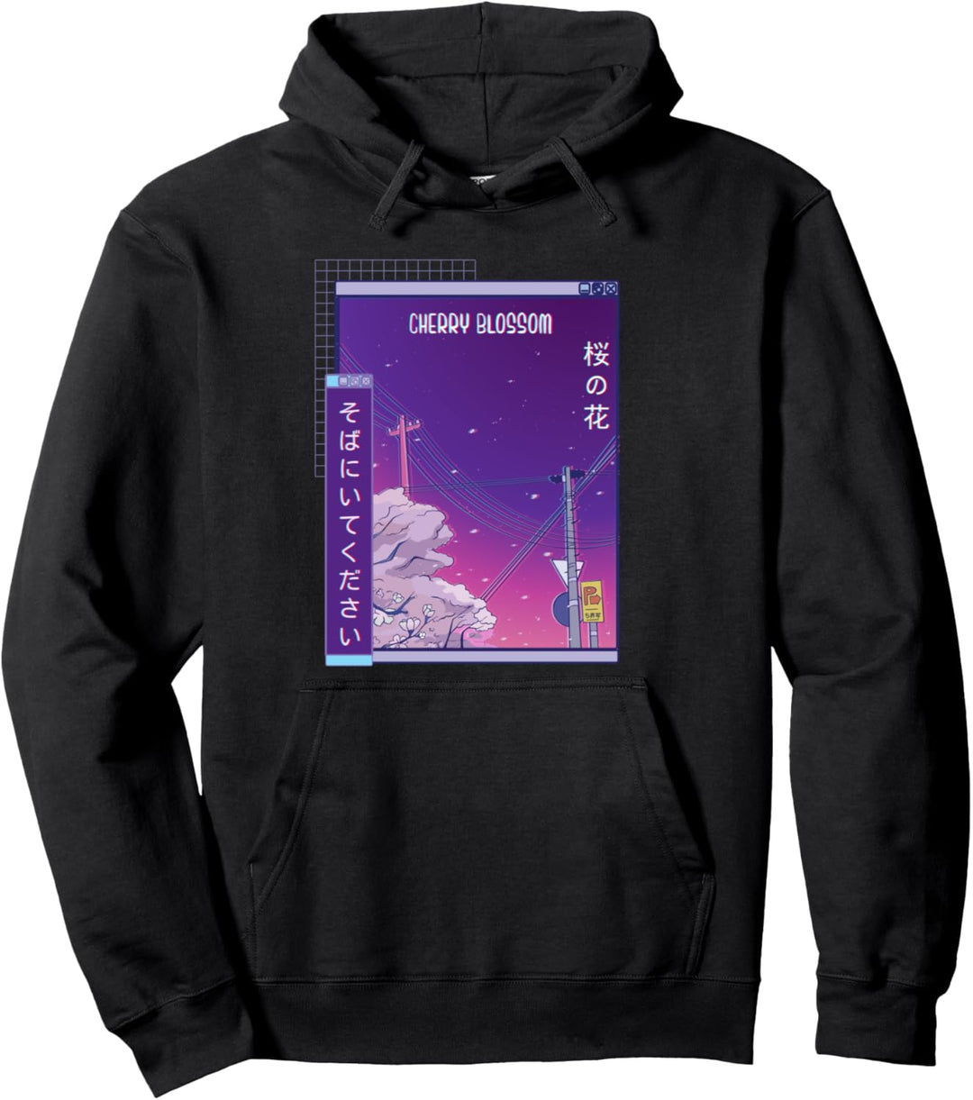 Japanese aesthetic streetwear Korea Aesthetic Vaporwave Pullover Hoodie