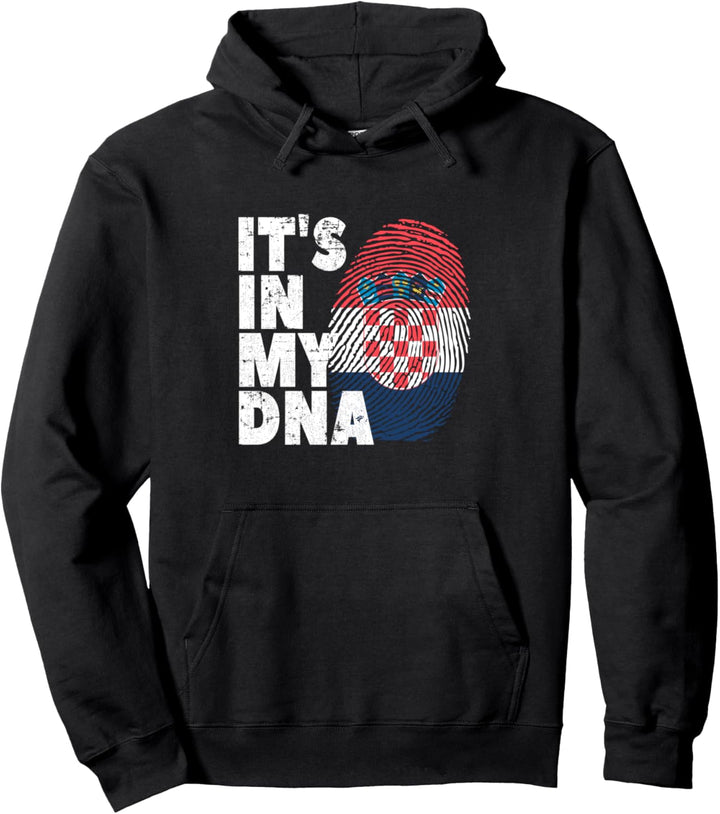 Kroatien Flagge It's In My DNA Fingerabdruck Herren Damen Pullover Hoodie