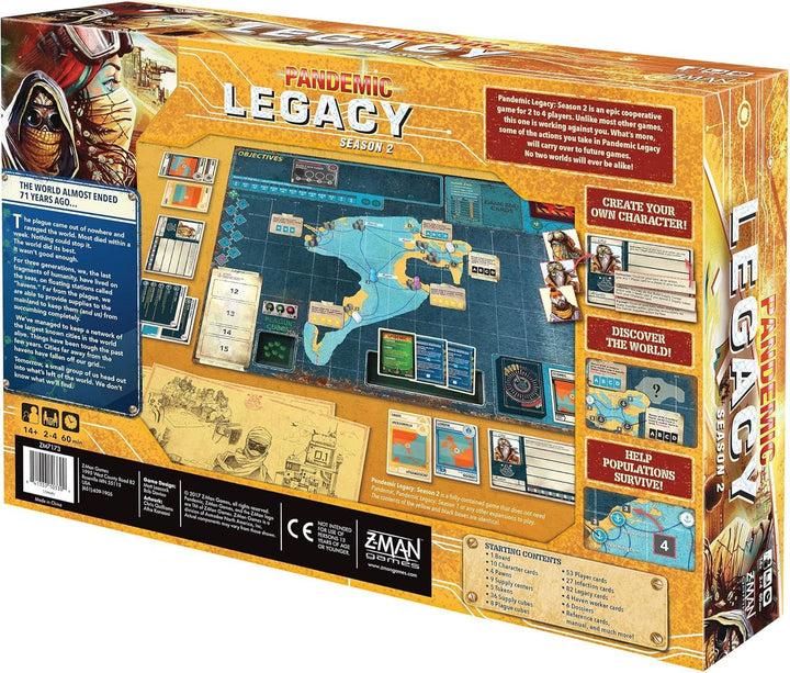 Z-Man Games , Pandemic Legacy Season 2 Yellow Edition, Board Game, Ages 13+, for 2 to 4 Players, 60