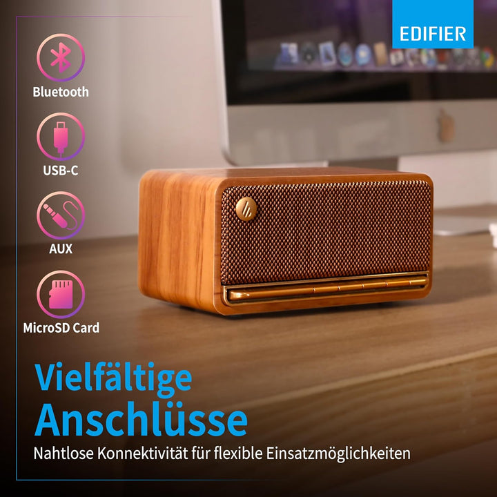 Edifier MP230 - Tragbarer Bluetooth-Lautsprecher im Retro-Design, kabellos. Wiedergabe über Bluetoot