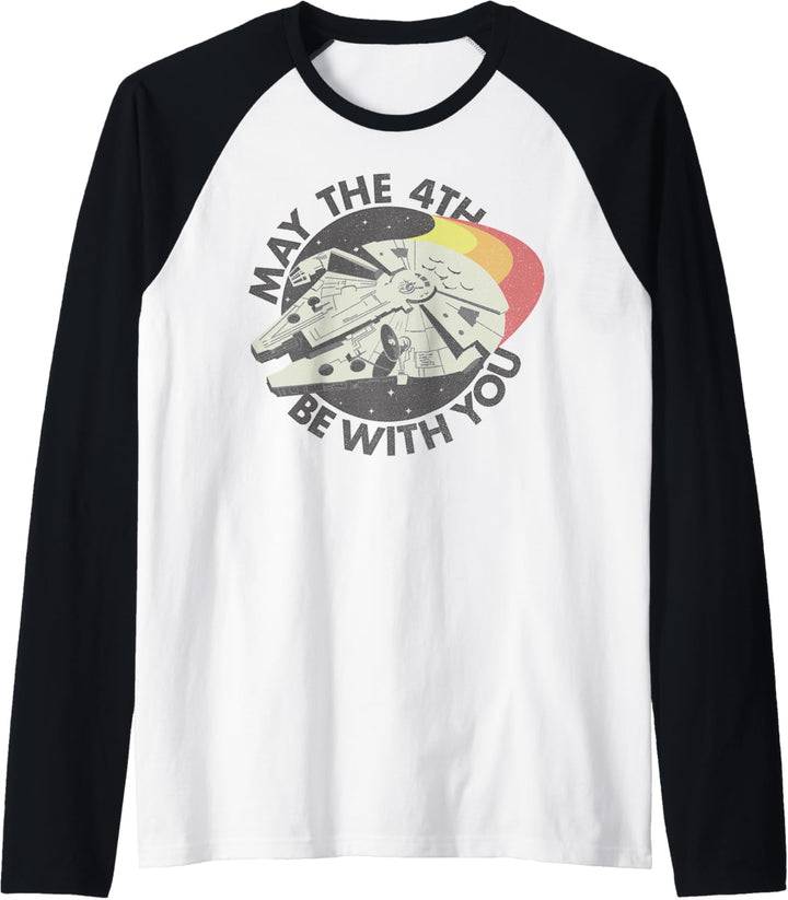 Star Wars Millennium Falcon May The 4th Be With You Retro Raglan