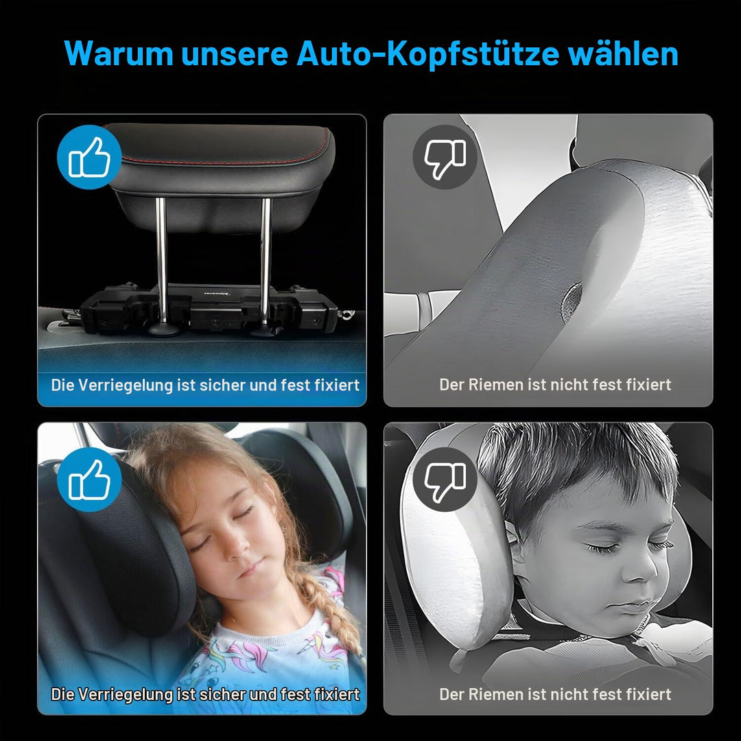 Aipwerer Kopfstütze Auto, Weichem Gedächtnisschaum,Einziehbare Abnehmbare Nackenstütze Autositz Seit