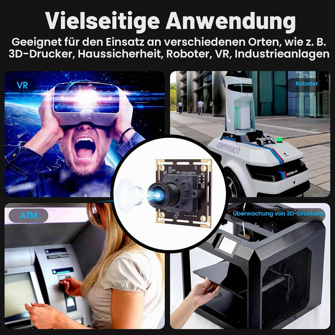 ELP 16MP USB-kameramodul Ultra HD 3496P USB-Kamera mit IMX298 Bildsensor Webcam, Plug and Play Embed