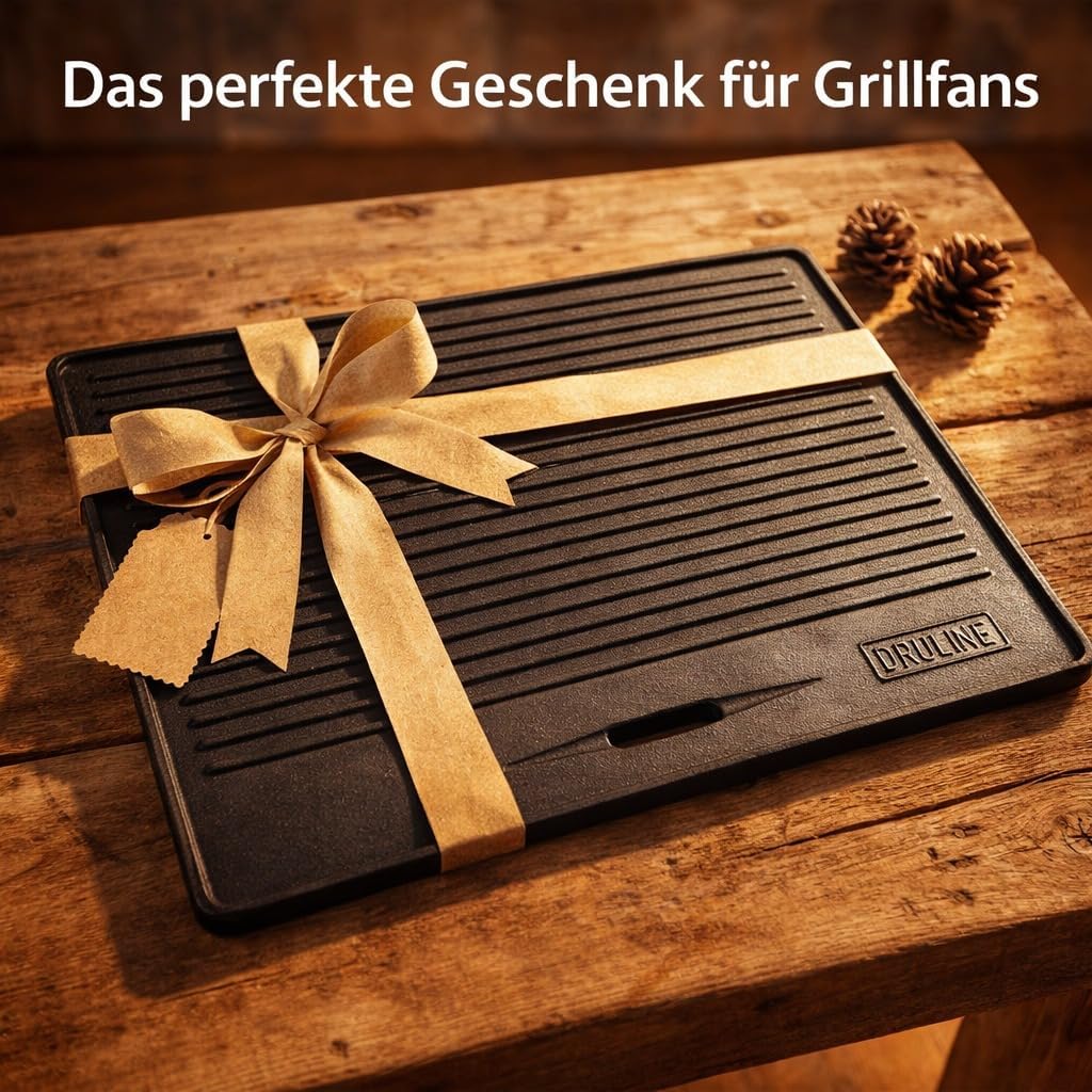 GP1 Grillplatte für PRO/RED Serie Wendeplatte Gusseisen Pizzaplatte Grill-Zubehör Universal 4,15kg 4